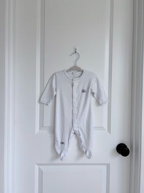 🚂Kissy Kissy Premier White Cargo Train Footie Playsuit